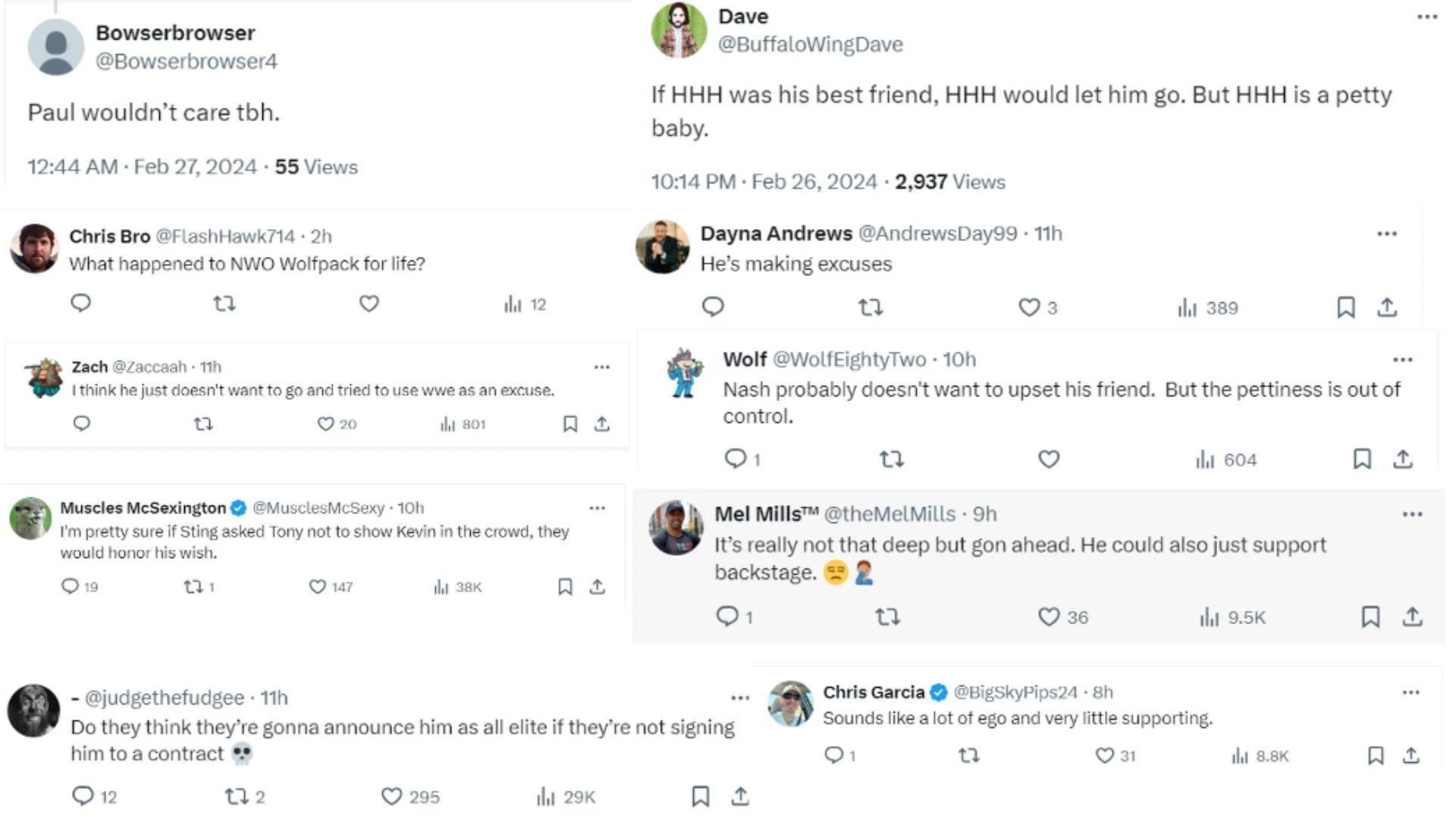 Fans react to Kevin Nash not attending Sting&#039;s final match at Revolution 2024