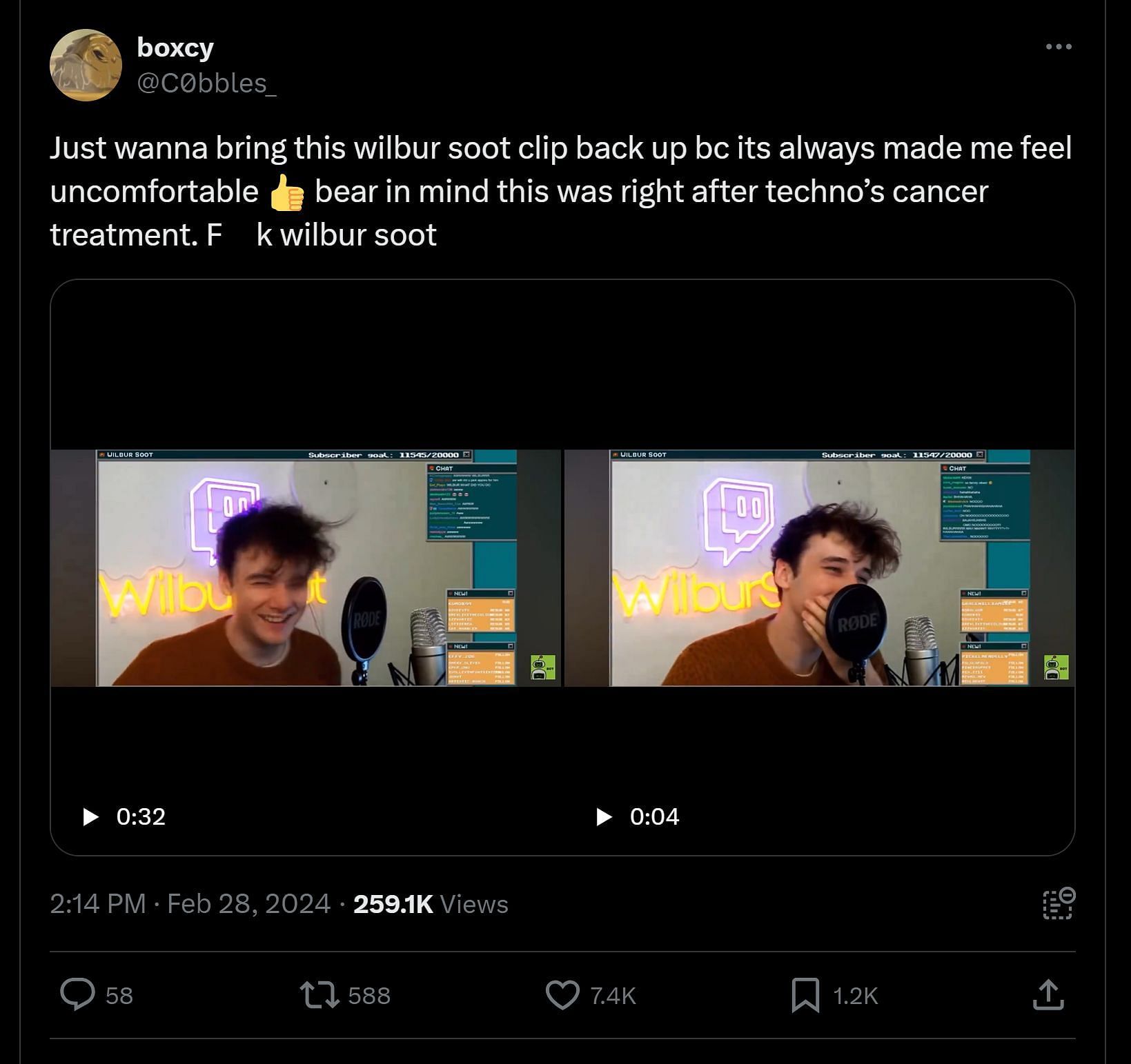 X user @hellomen_ace&#039;s tweet featuring the streamer&#039;s viral video (Image via X)