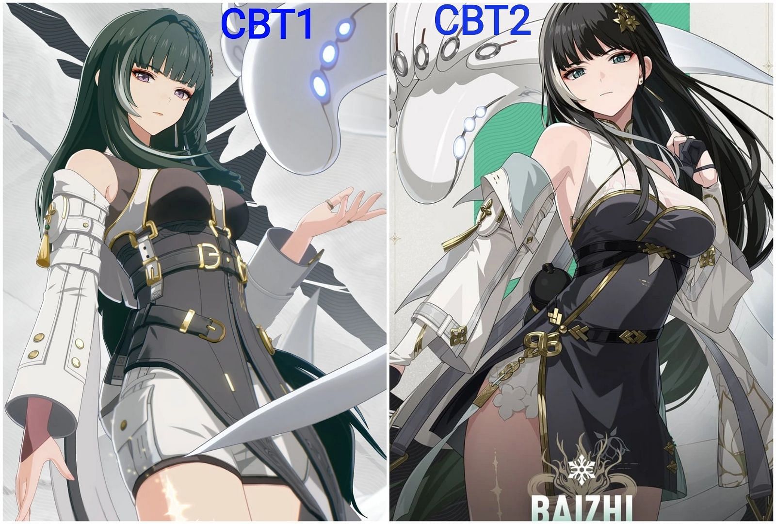Baizhi&#039;s CBT1 vs CBT2 design comparison (Image via Kuro Games)