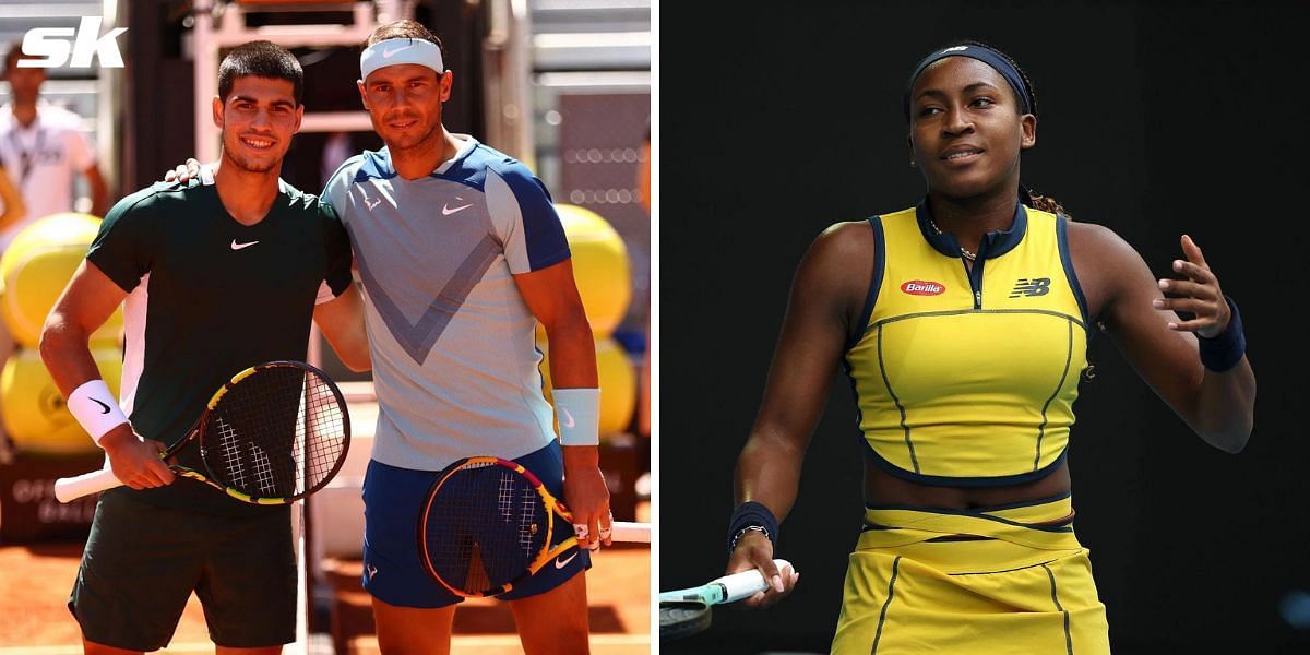 Carlos Alcaraz, Rafael Nadal and Coco Gauff.