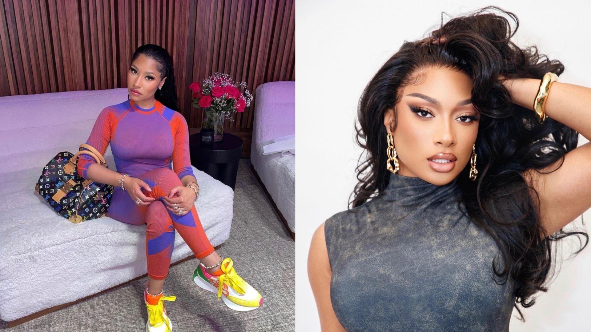 Nicki Minaj is being criticized for her comments about Megan Thee Stallion. (Images via Instagram/@nickiminaj &amp; @theestallion)