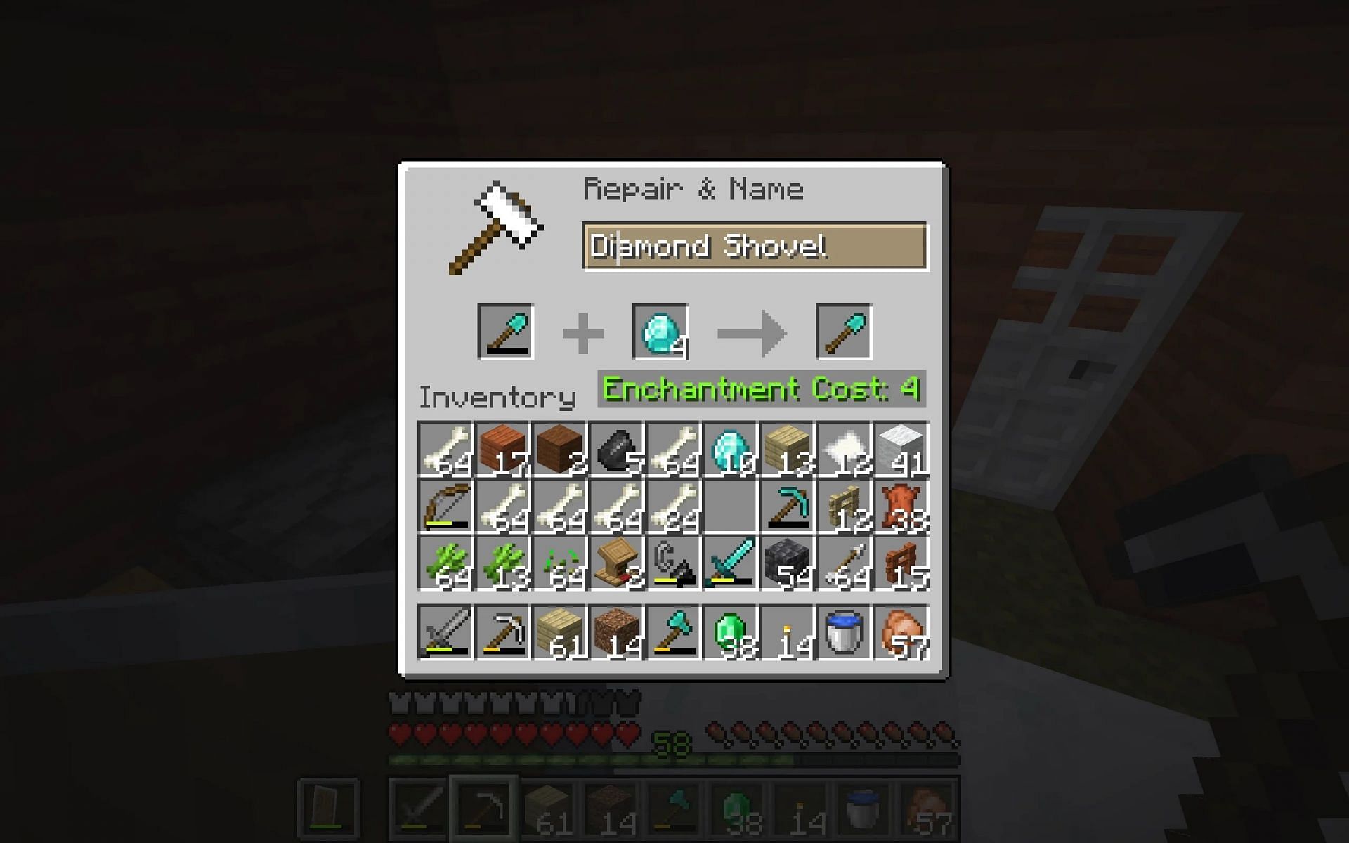 The repair system in Minecraft 