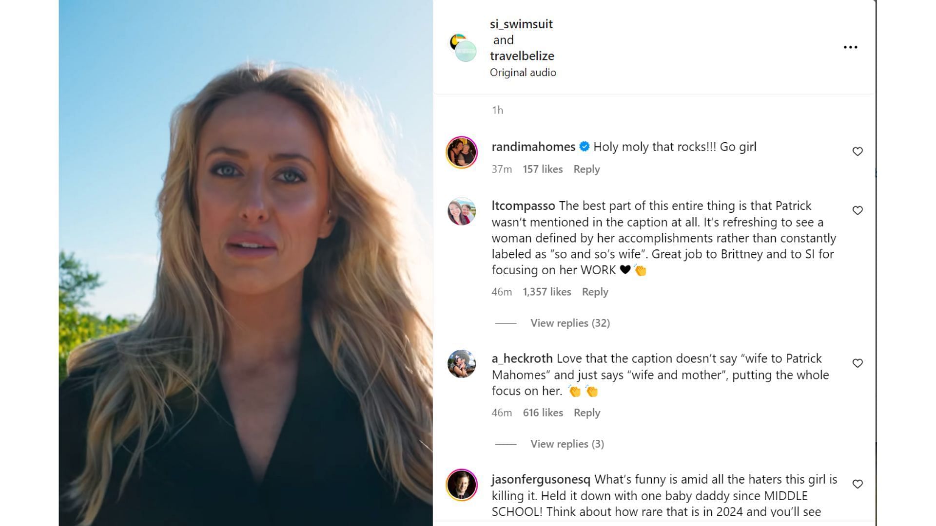 Patrick Mahomes&#039; mother Randi commented on Brittany Mahomes&#039; SI Swimsuit shoot