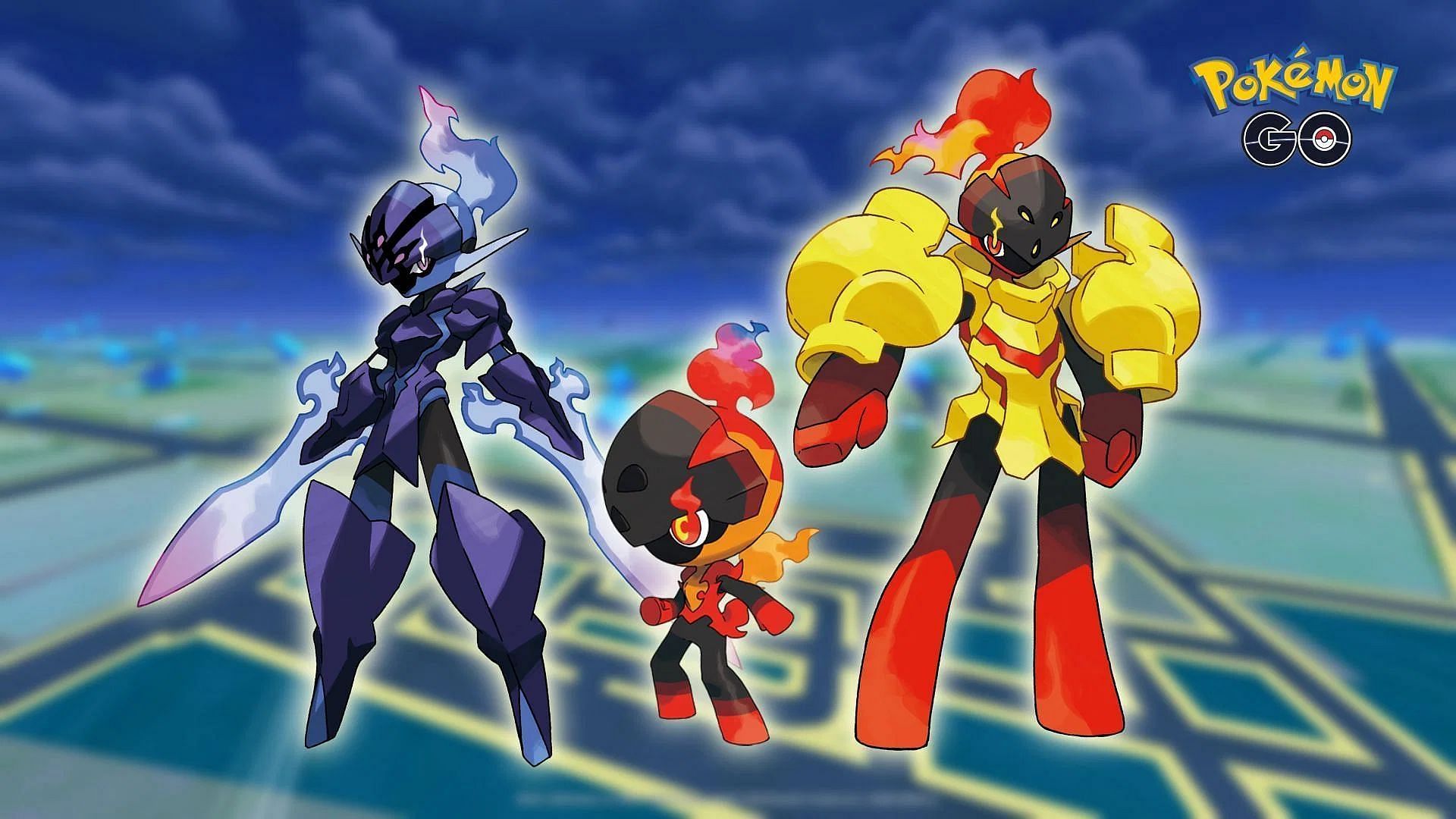 Charcadet, Armarouge, and Ceruledge (Image via Niantic)