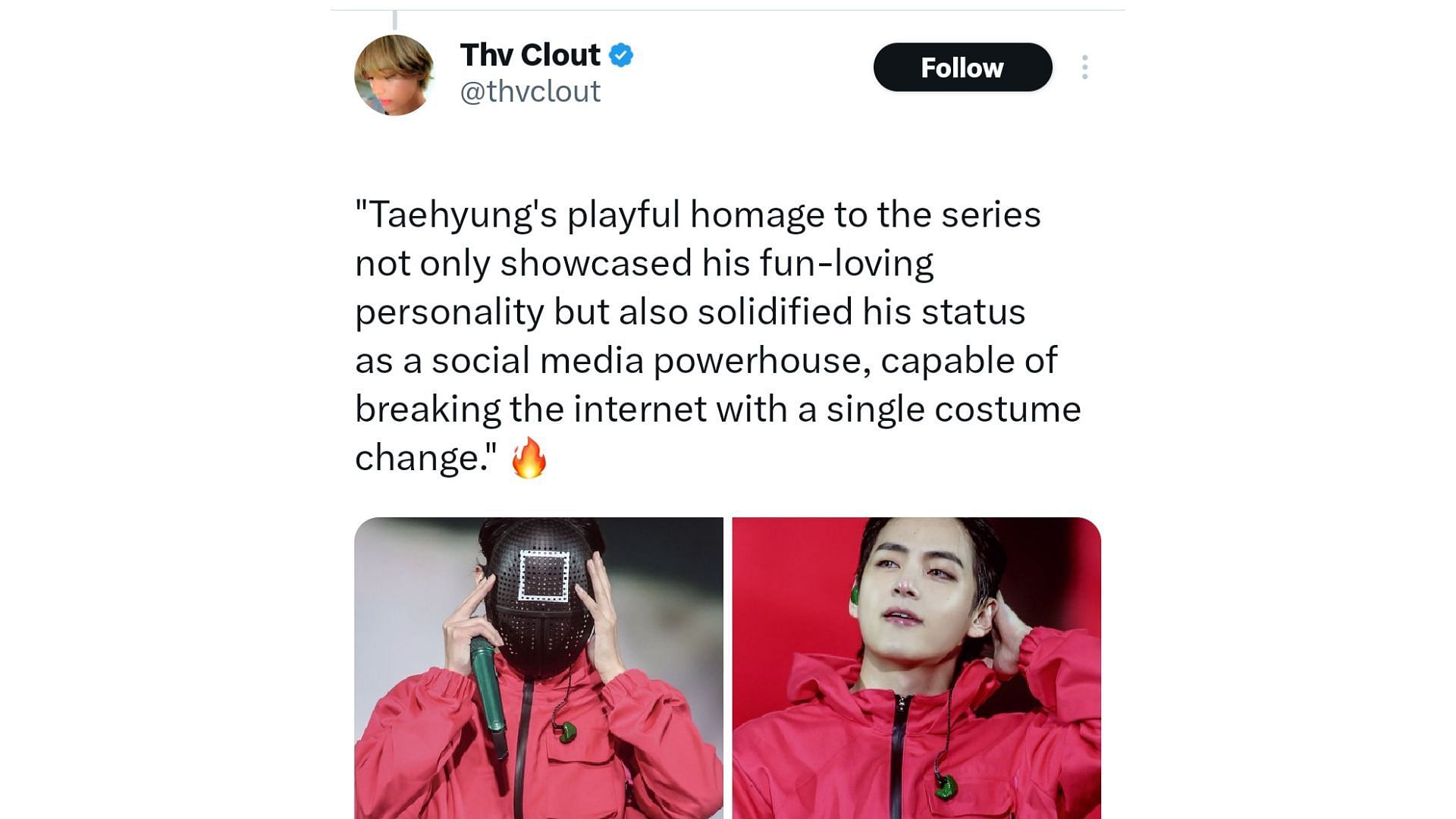 Fans react as a Squid Game: The Challenge&#039;s contestant joined the show because of BTS&#039; V (Image via X/@thvclout)