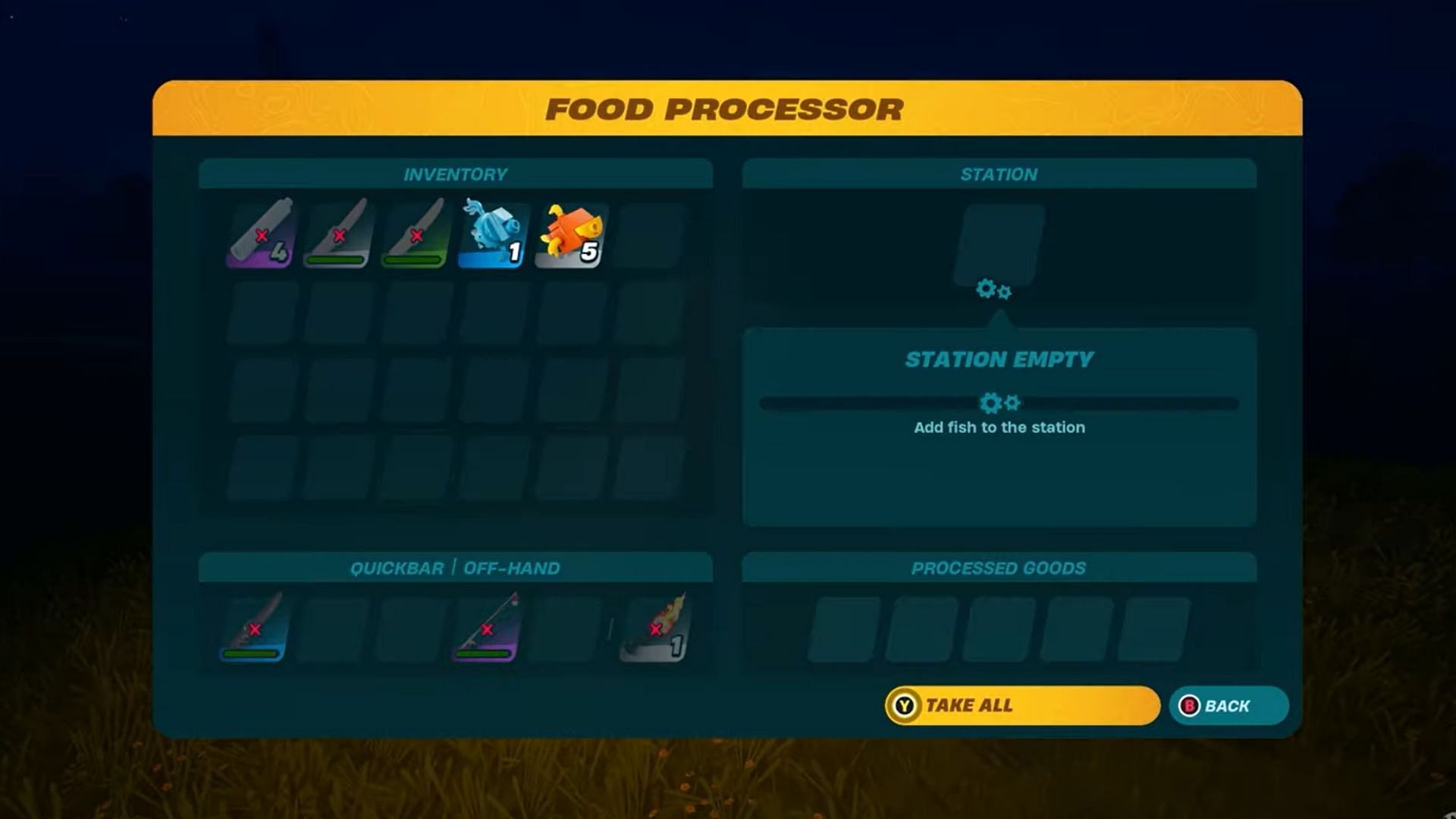 Using the Food Processor (Image via Epic Games || Perfect Score on YouTube)