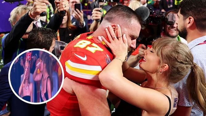 "She's a pro": Travis Kelce reacts to Taylor Swift's viral beer chugging moment at Chiefs' Super Bowl 58 win