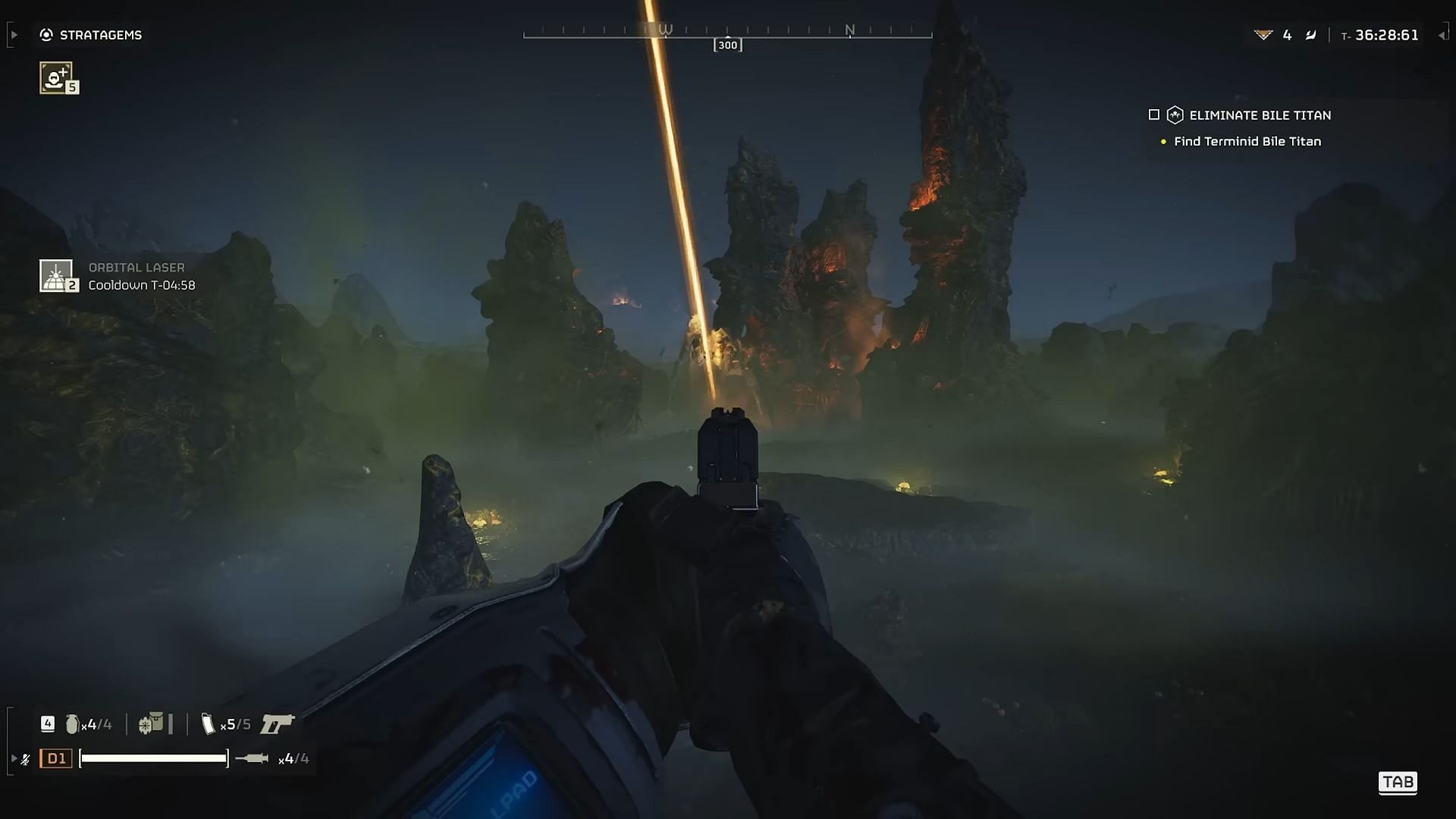 Frying the Bile Titans in Helldivers 2 (Image via Sony Interactive Entertainment || YouTube/Doms Roundtable)