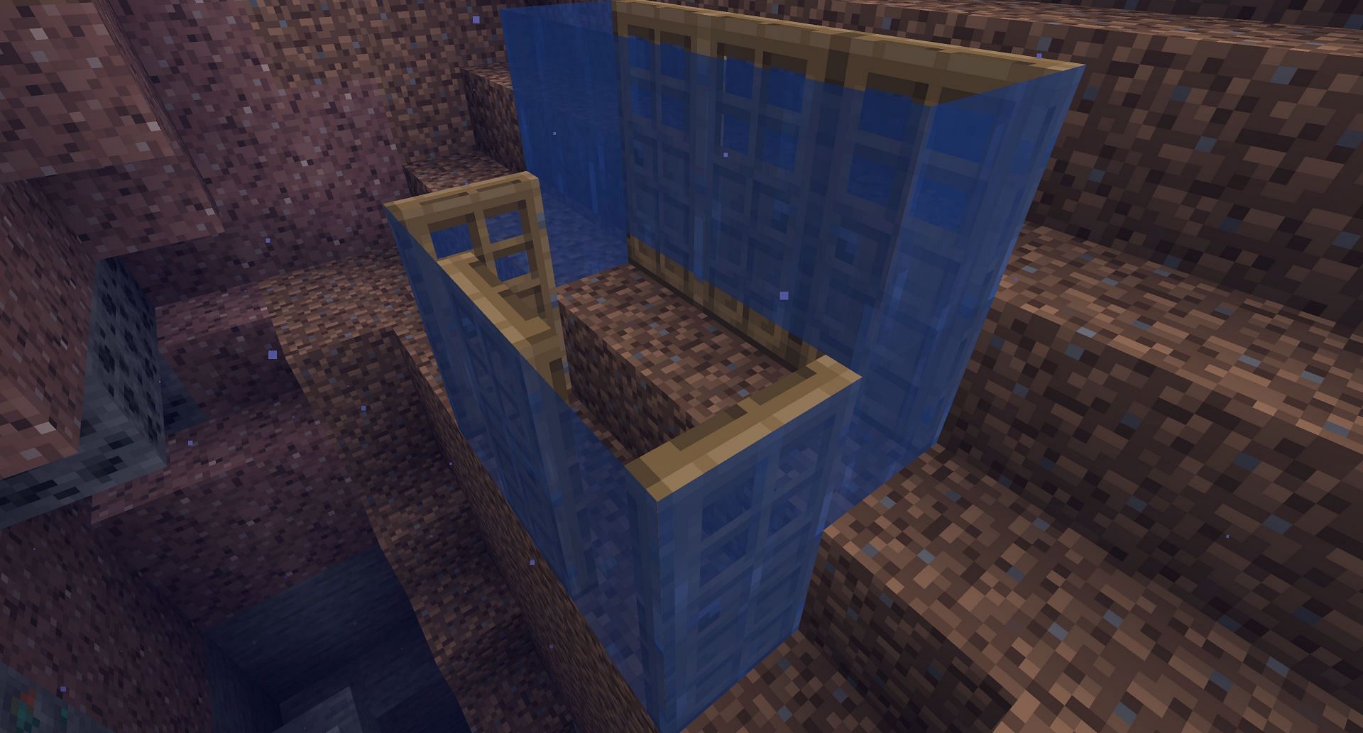 Six doors creating a small underwater air pocket (Image via Mojang)