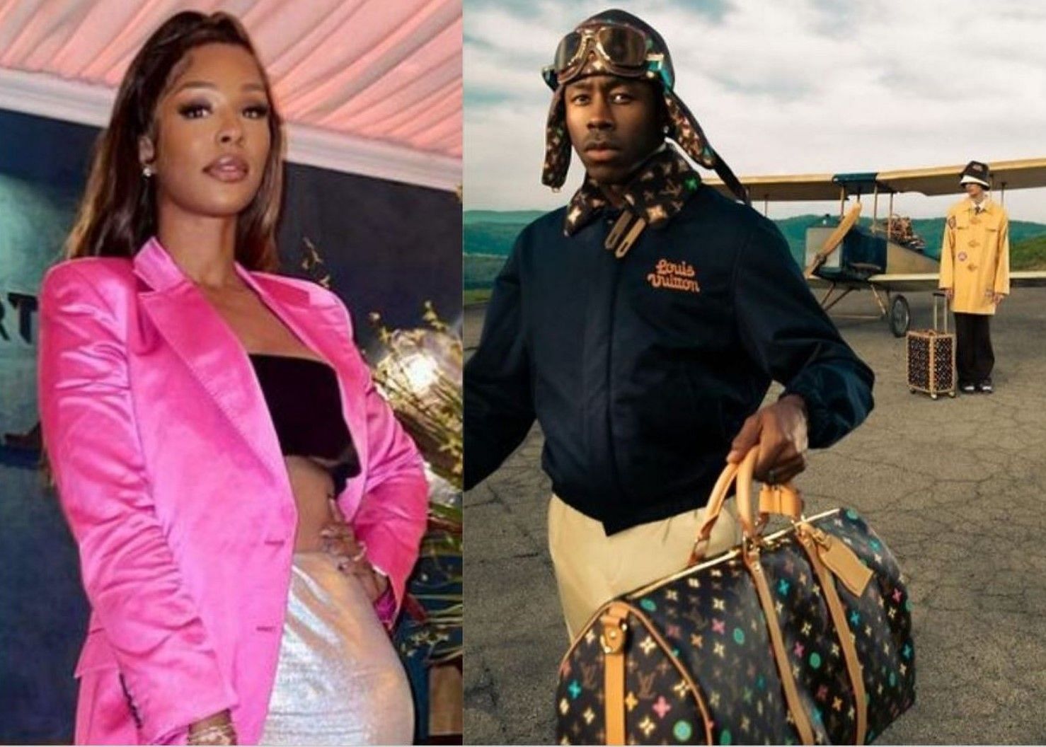 Savannah James (L) gave a shoutout to her friend Tyler, the Creator (R) for his latest collaboration with Louis Vuitton.