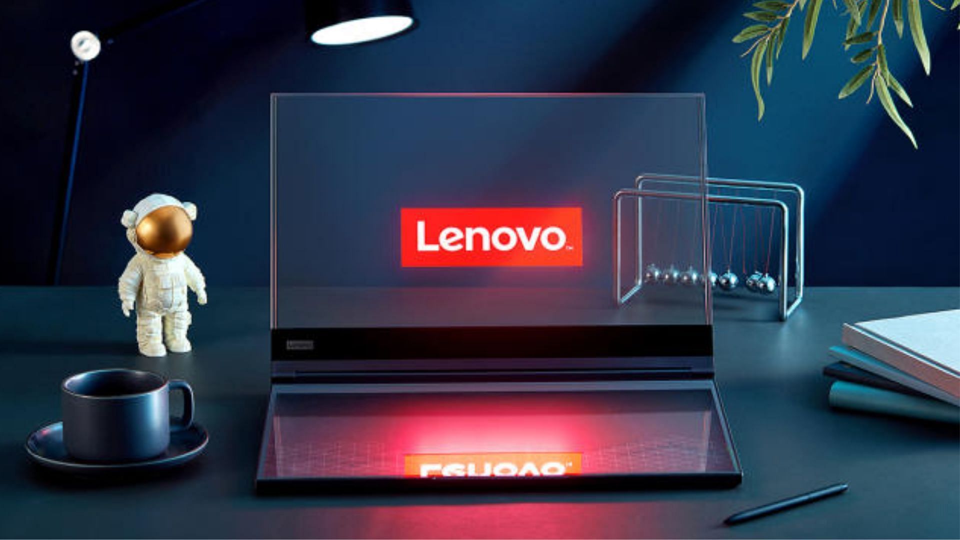 World&#039;s first laptop with transparent display. (Image via Lenovo/Yahoo)