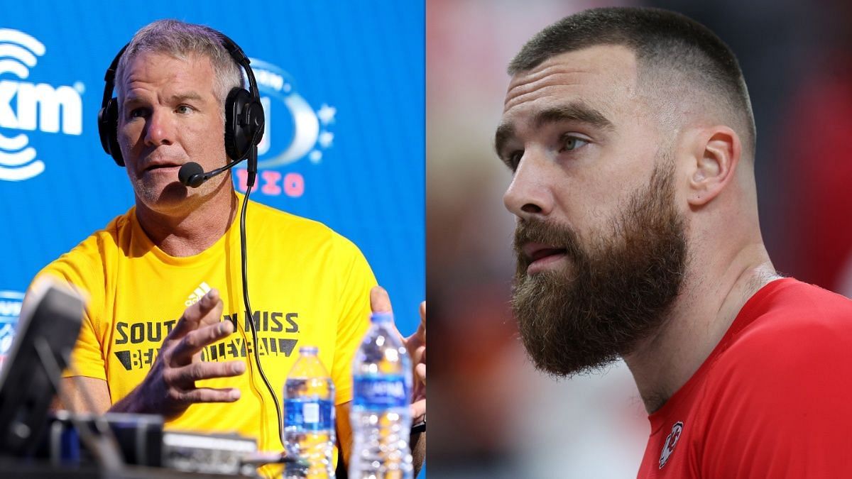 Brett Favre scolds Travis Kelce for shoving Andy Reid on the sideline at Super Bowl 58