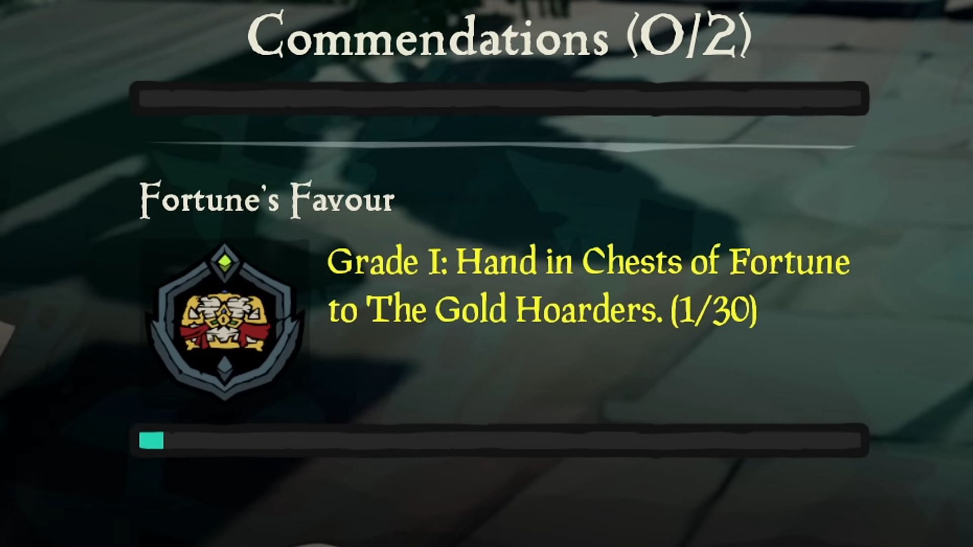 Fortune&#039;s Favour commendation in Sea of Thieves (Image via Rare)