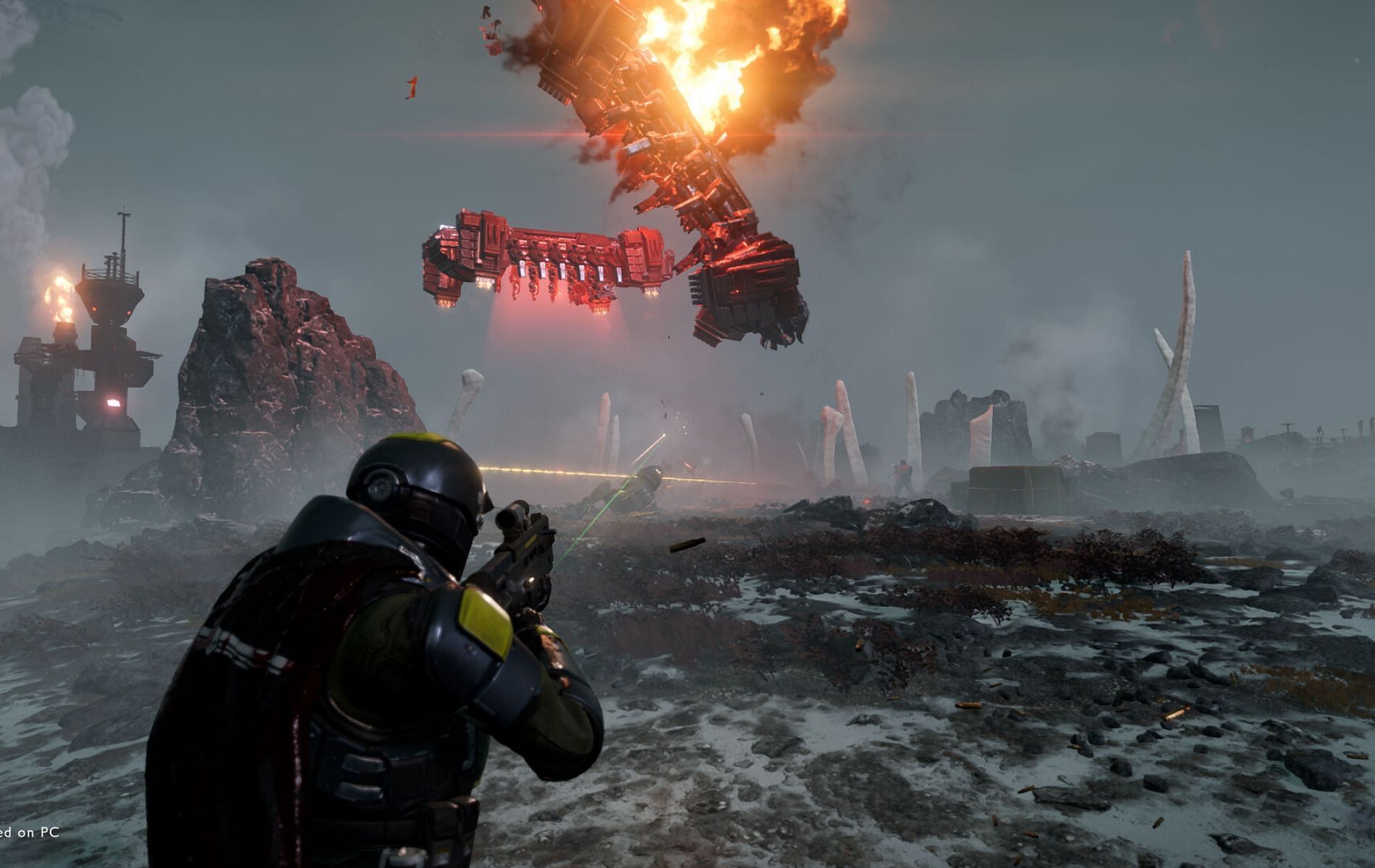 Image is from the game and this article is about checking if Helldivers 2 can be played offline