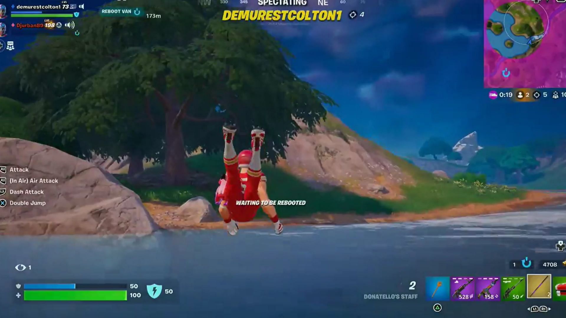 Fortnite player receives visual glitch that breaks swimming, community left in splits