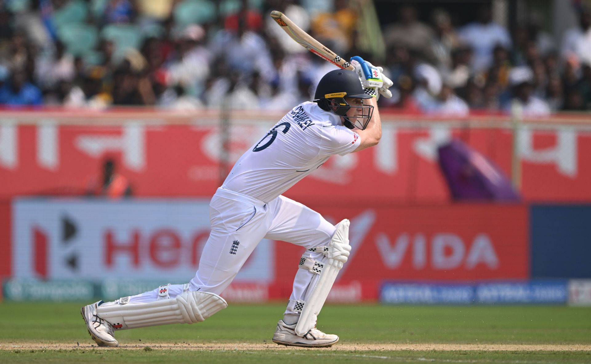Zak Crawley bats: India vs England - 2nd Test Match: Day Two