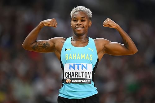 Devynne Charlton reacts prior to the Women's 100m Hurdles Semi-Final during the World Athletics Championships 2023 in Budapest, Hungary.