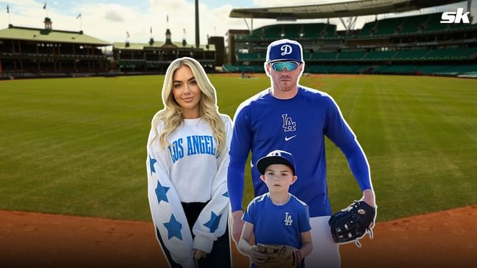 Freddie Freeman's wife Chelsea shares heartwarming moment sons' adorable batting practice in Dodgers gear