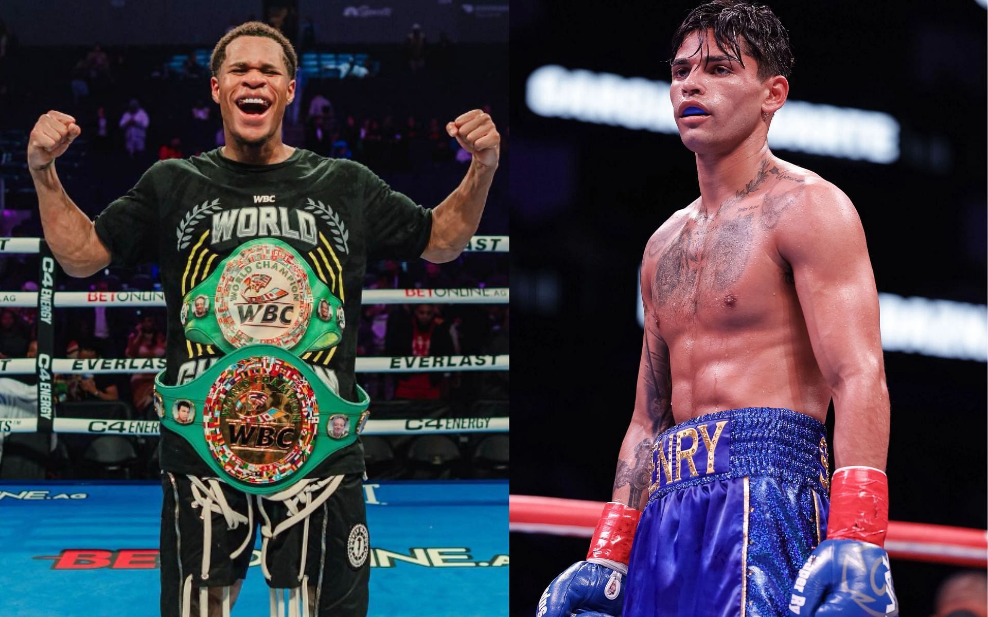 Devin Haney (left) and Ryan Garcia (right) reportedly agree to a clash for the WBC super lightweight title [Images Courtesy: @GettyImages and @realdevinhaney on Instagram]