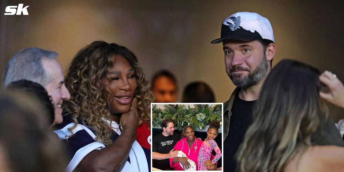 Serena Williams and Alexis Ohanian with their daughters (inset)