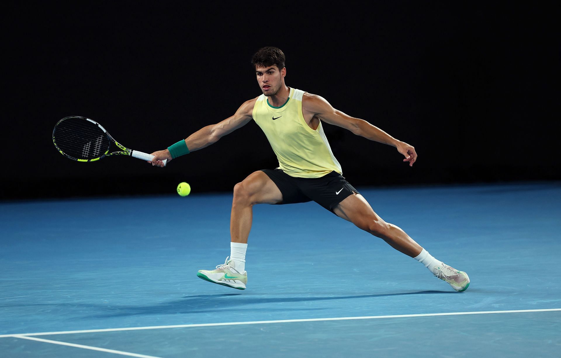 Carlos Alcaraz in action at the 2024 Australian Open.