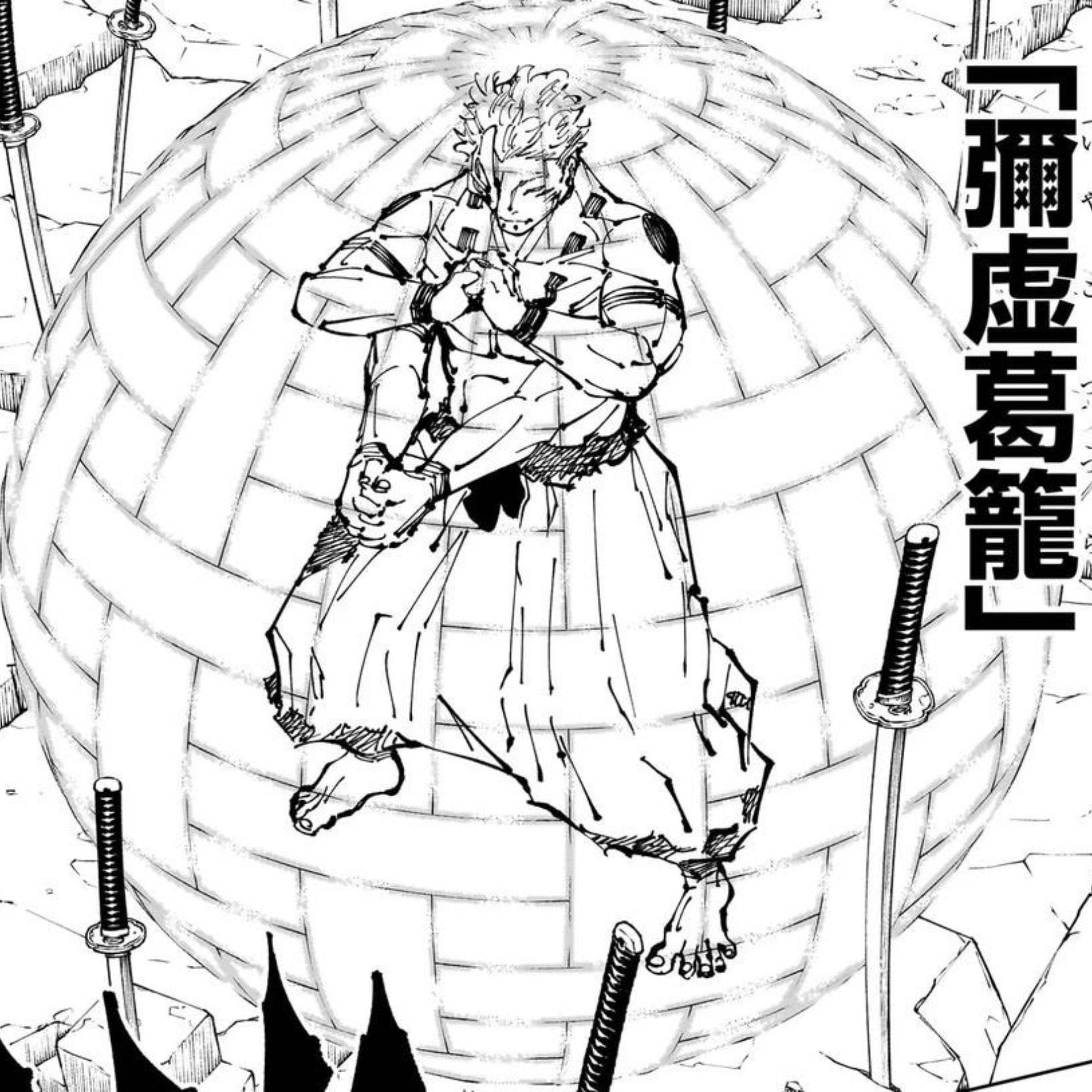 Sukuna&#039;s Hollow Wicker Basket (Image via Shueisha)