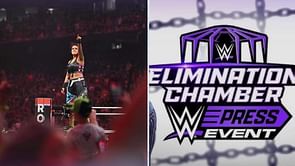 Bayley reacts as WWE fans take over Elimination Chamber Press Event with her song
