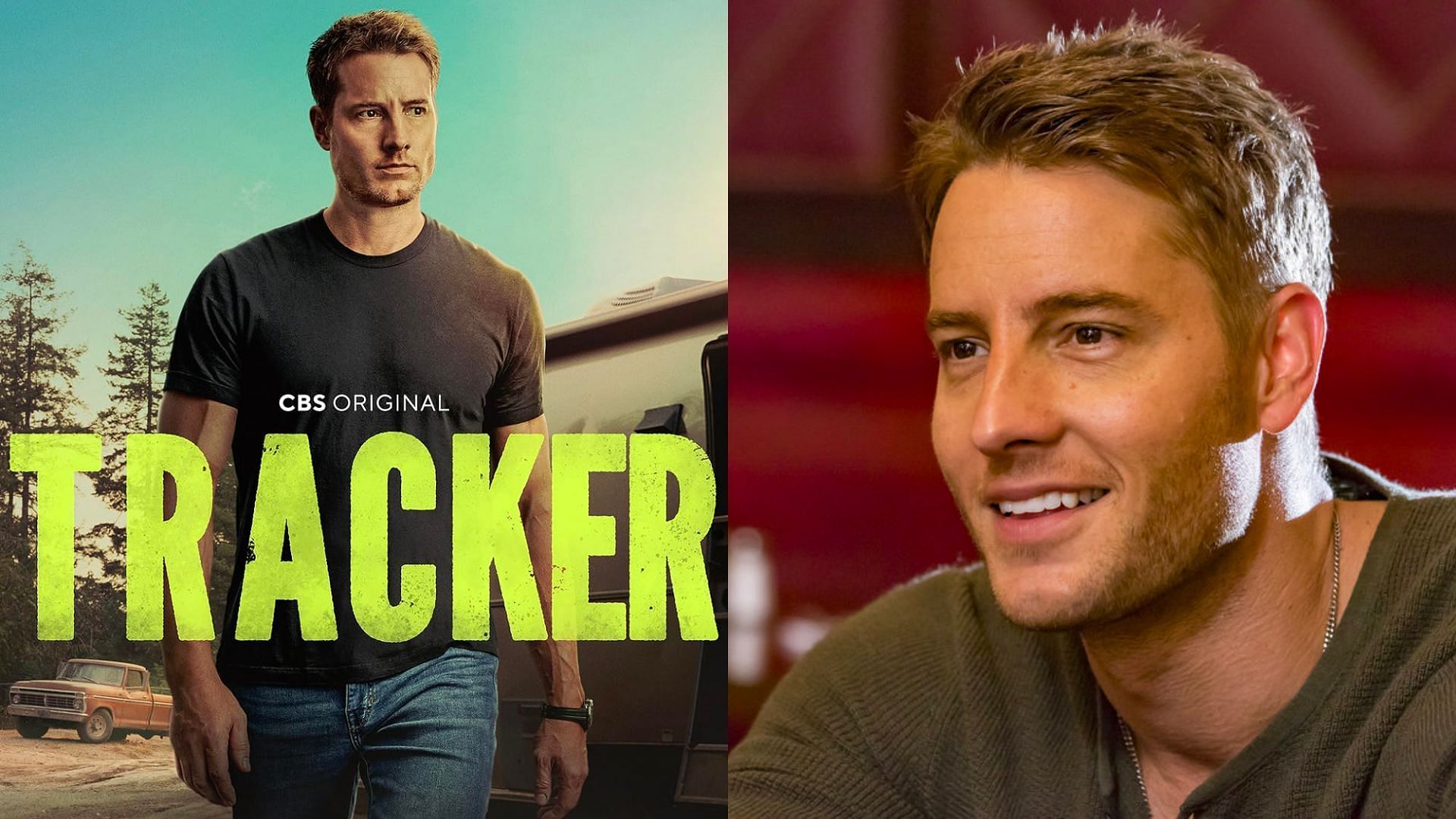 Tracker Season 1 (L) is led by actor Justin Hartley (R) (Images via CBS and Ron Batzdorff/NBC)