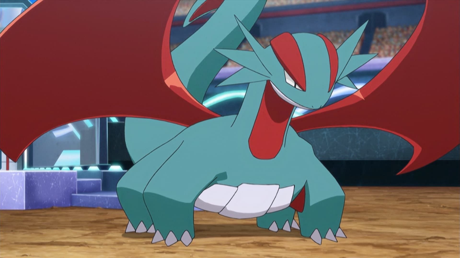 Salamence in the anime (Image via The Pokemon Company)