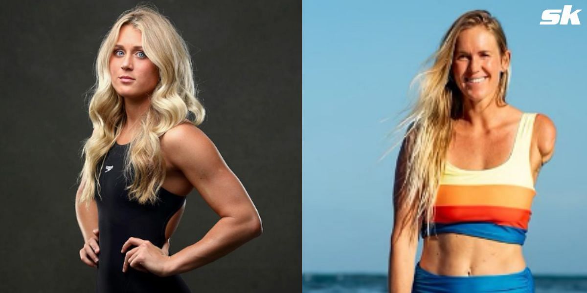 Riley Gaines slams transgender activist for mocking Bethany Hamilton.