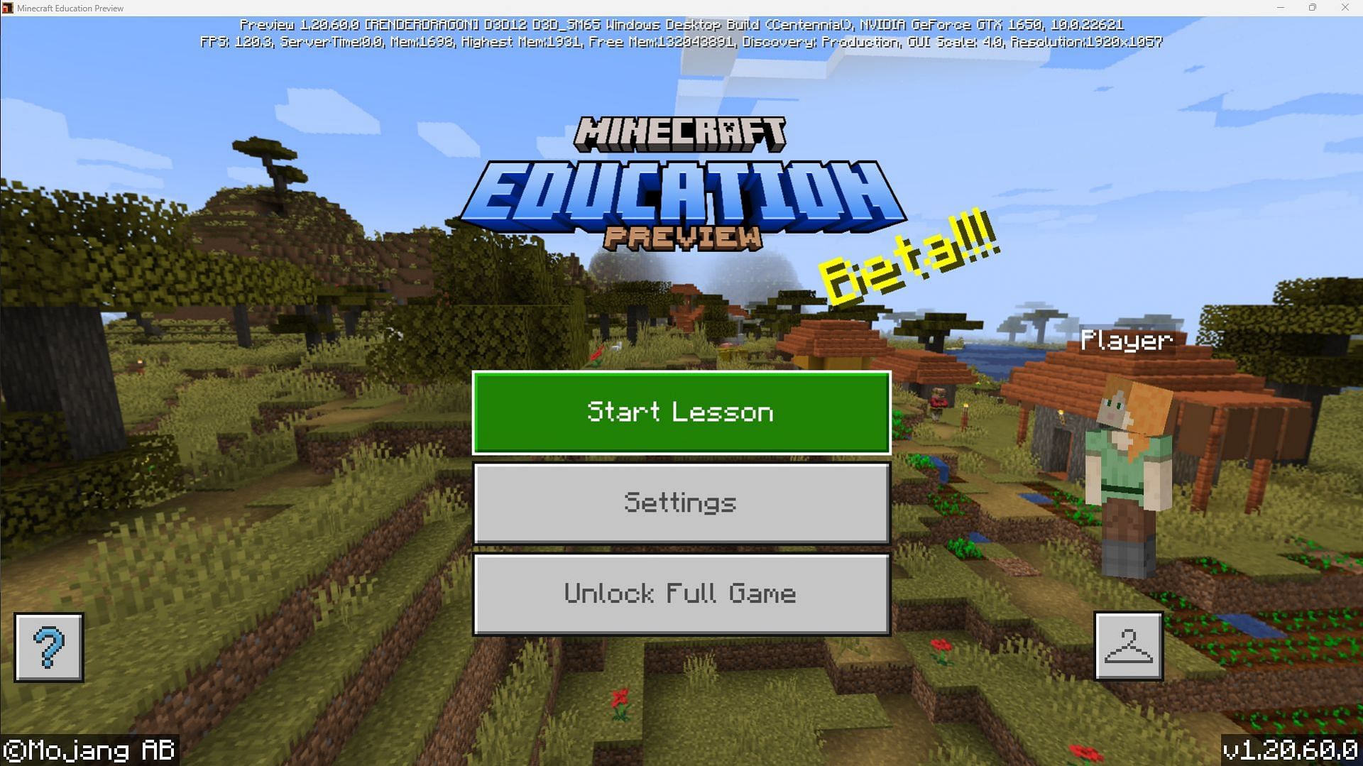 Minecraft Education Preview a besoin d'un compte Microsoft scolaire ou professionnel avec une licence officielle Education Edition pour exécuter le jeu complet (Image via Mojang)