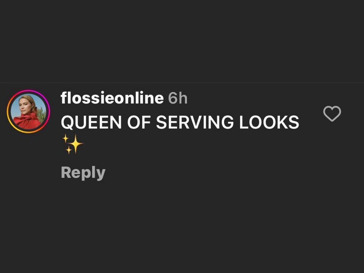 One of the fans commented on Florence Pugh&#039;s look (Image via Instagram/@valentinobeauty)