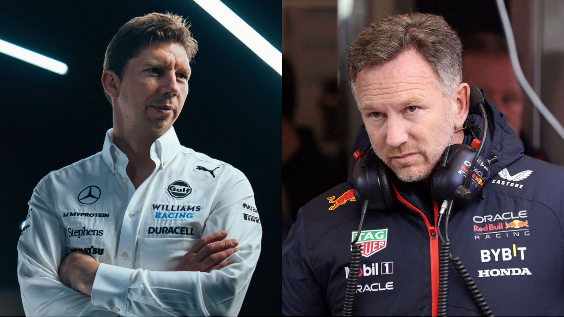 Former Mercedes director James Vowles contemplates the allegations surrounding Red Bull team principal Christian Horner (Image by @JunaidSamodien and @FastestPitStop from X)