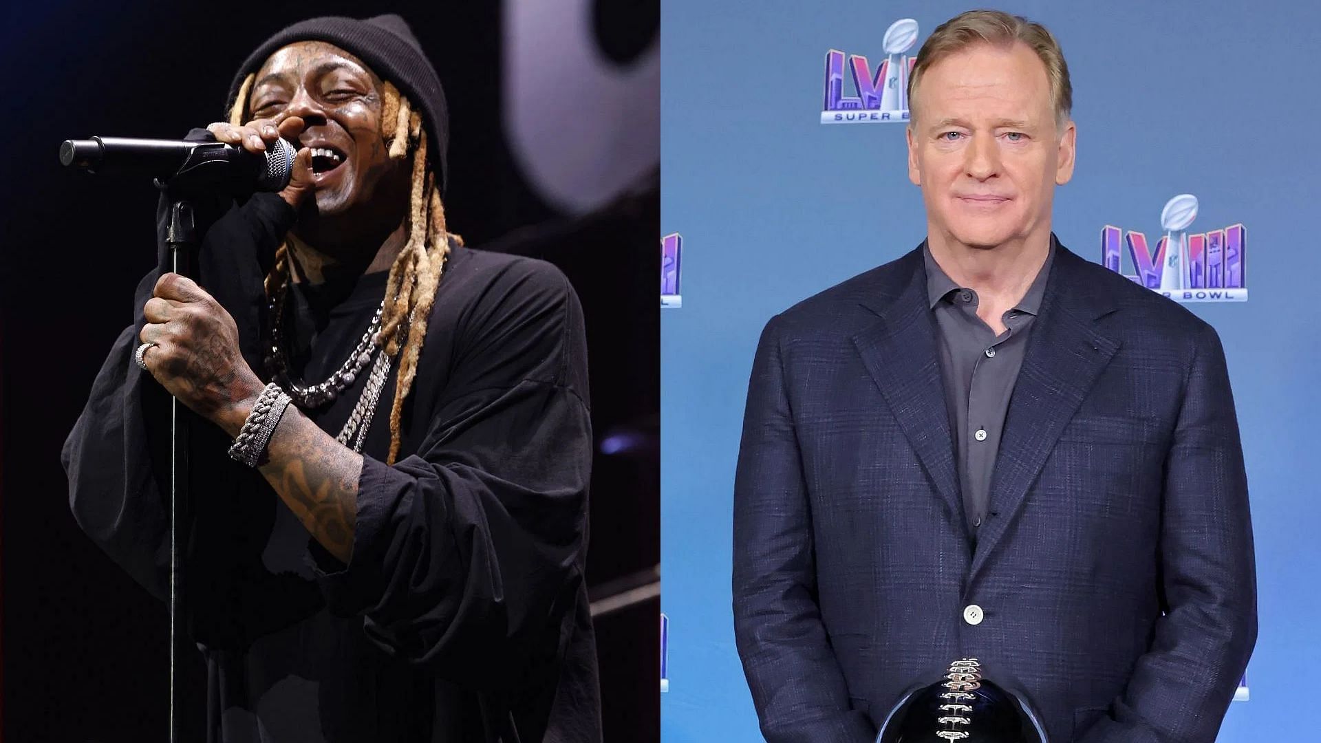 Hip-hop icon Lil Wayne and NFL Commissioner Roger Goodell