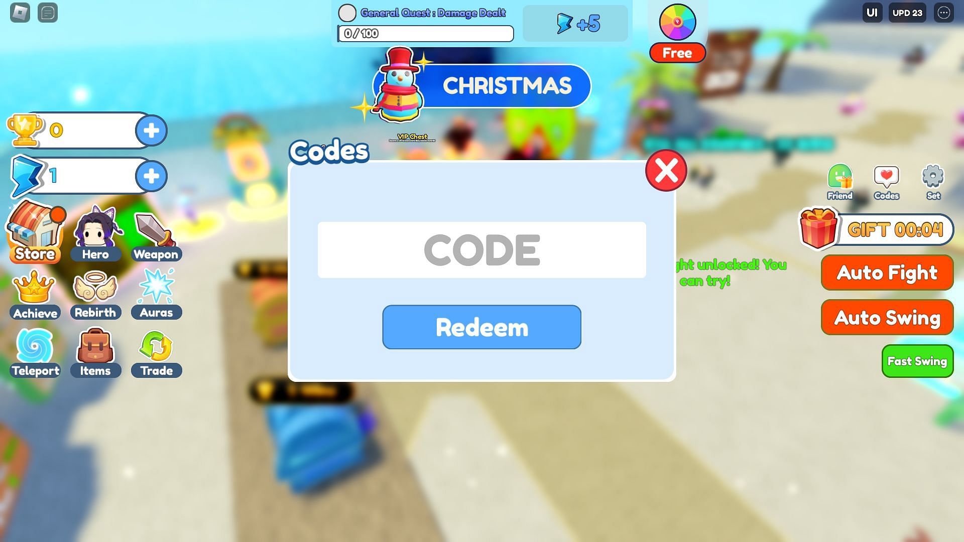 Active codes for Clicker Fighting Simulator (Image via Roblox)
