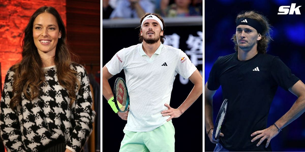 Ana Ivanovic (Left), Stefanos Tsitsipas (Center), and Alexander Zverev (Right)