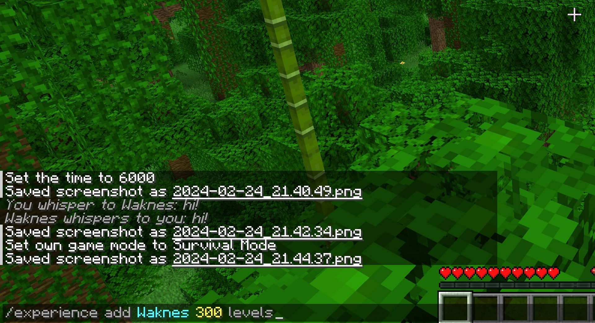 The experience command is an alias of /xp (Image via Mojang)