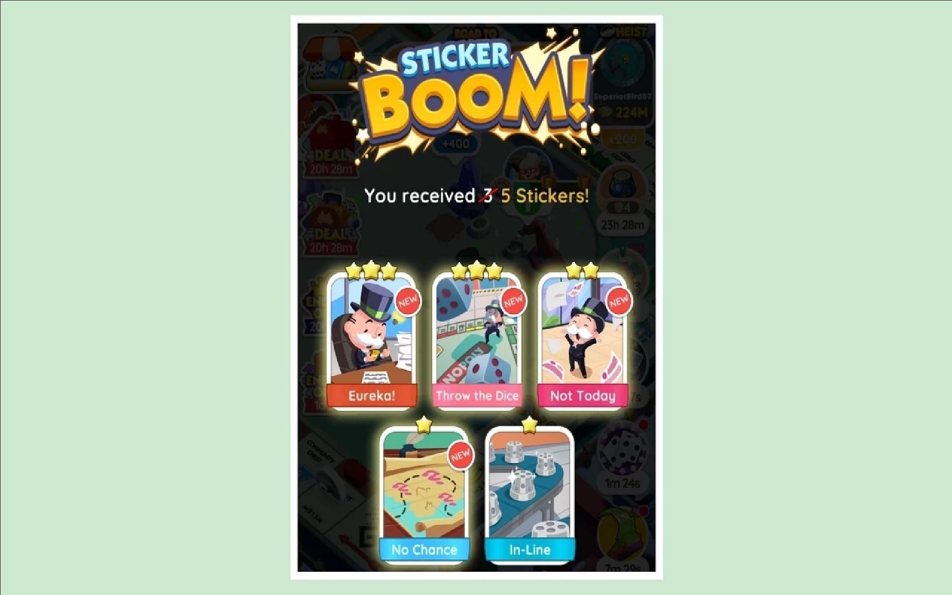 The Sticker Boom event helps tycoons earn plenty of events easily (Image via Scopely)