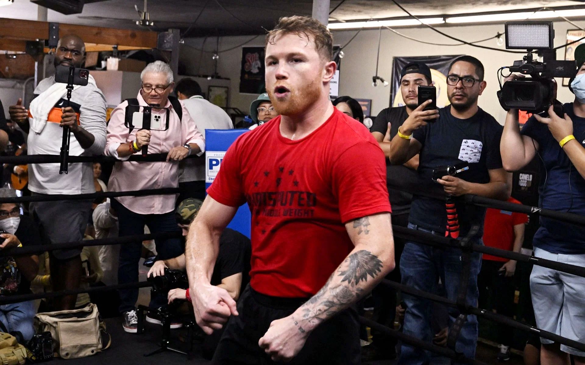 Undisputed super middleweight champion Canelo Alvarez (pictured) will fight anybody, says promoter Eddie Hearn [Image Courtesy: @GettyImages]