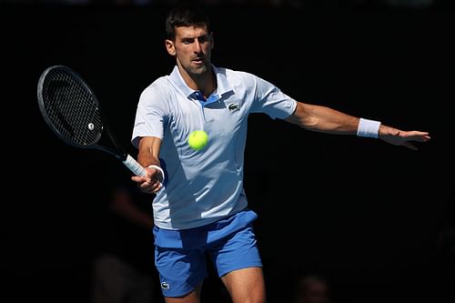 Novak Djokovic at the 2024 Australian Open