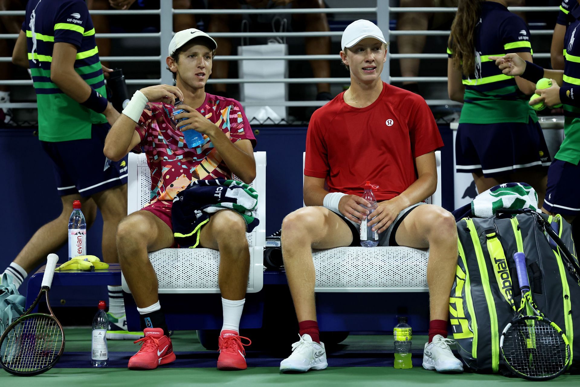 Ethan Quinn and doubles partner Nicholas Godsick at the 2023 US Open - Getty Images