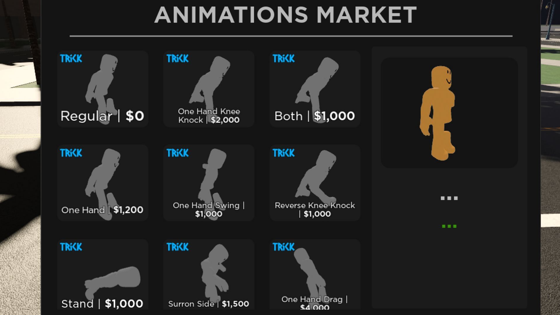 Bikelife Miami 2 animations market (Image via Roblox)
