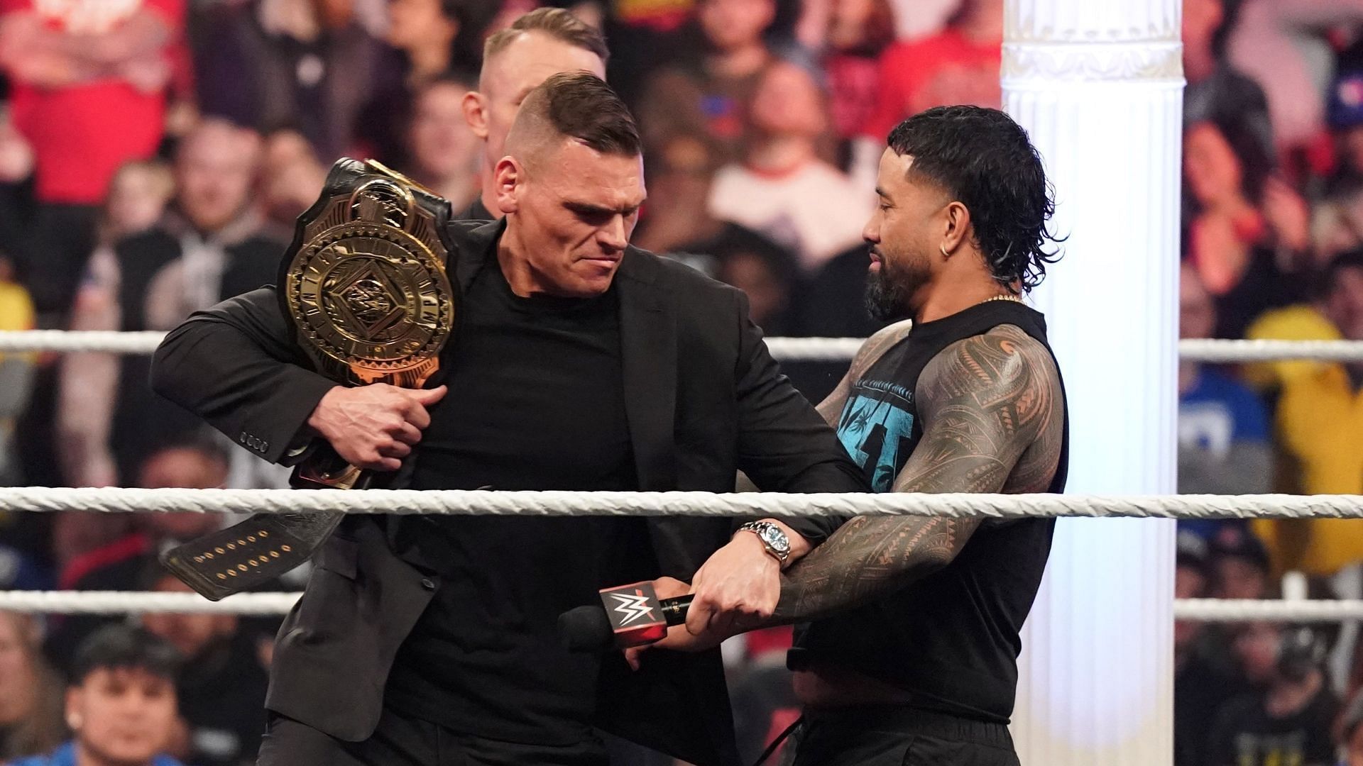 GUNTHER and Jey Uso struggle on WWE RAW