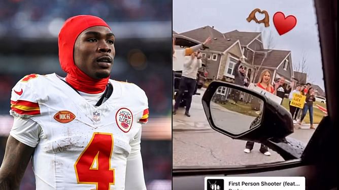 WATCH: Chiefs fans gather on road to wish Rashee Rice good luck for Super Bowl clash vs 49ers