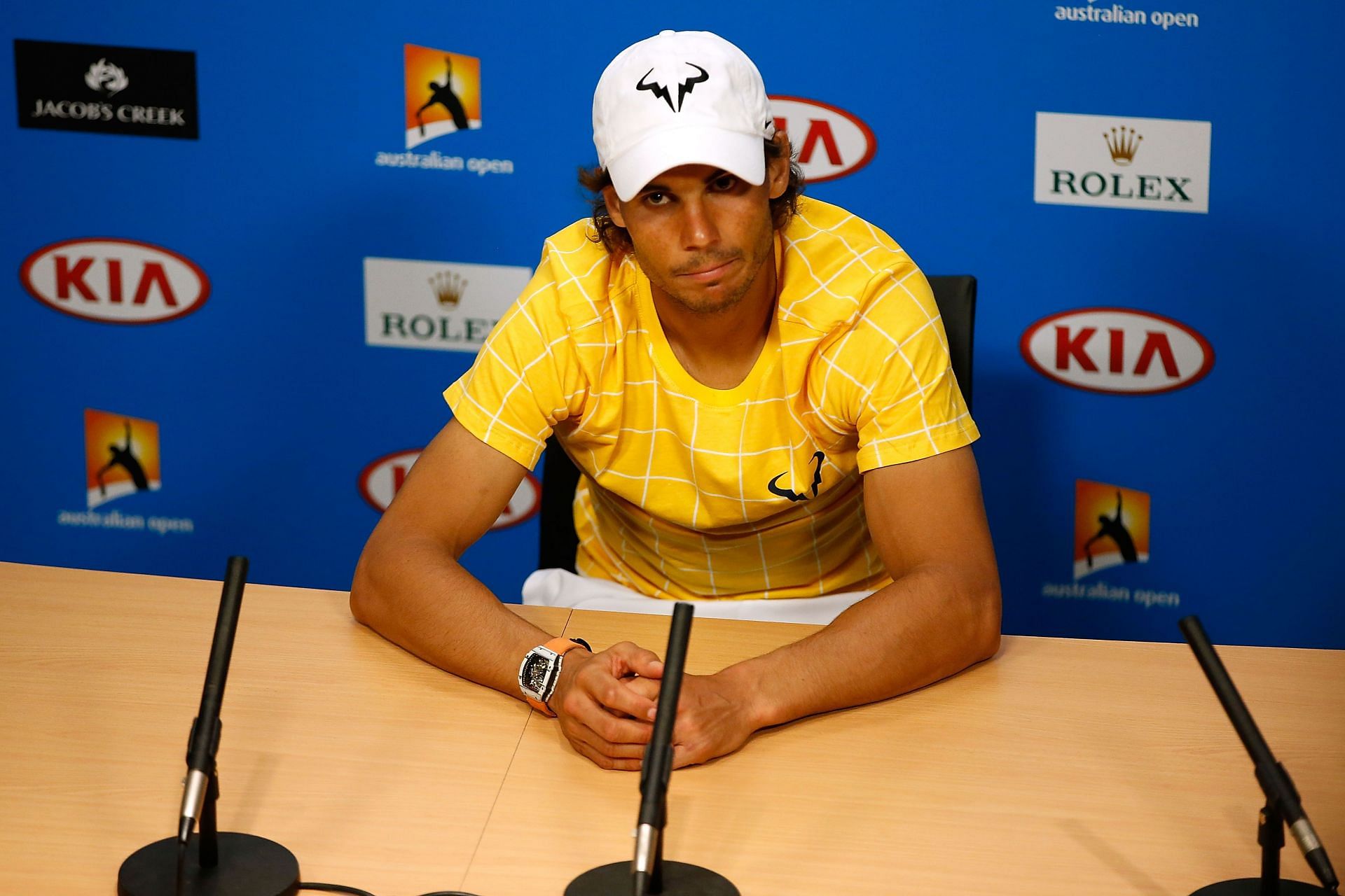 Rafael Nadal at a press conference at the 2016 Australian Open - Day 2