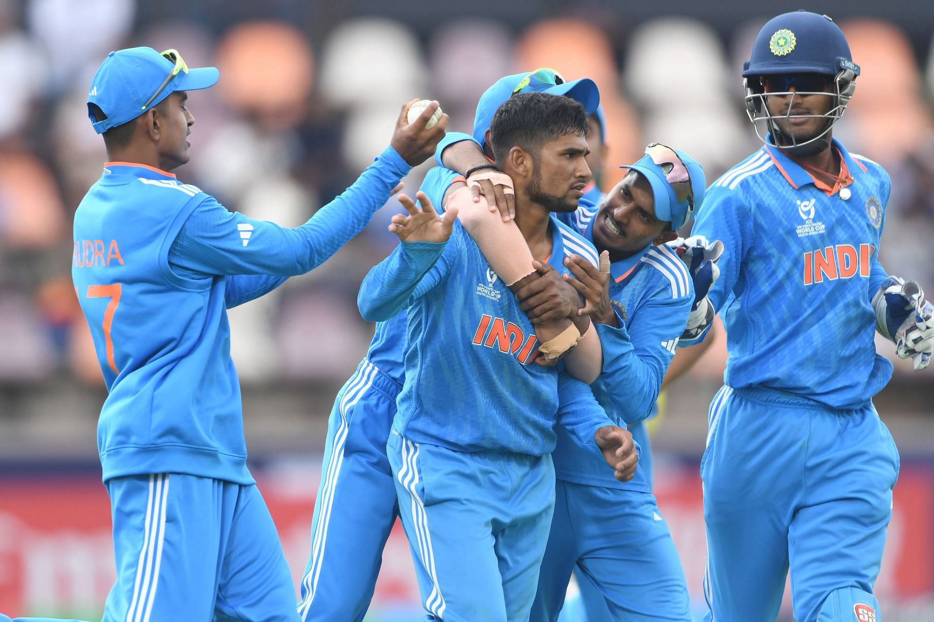 India team celebrates a wicket in the 2024 U-19 World Cup final. (Pic: Getty Images)