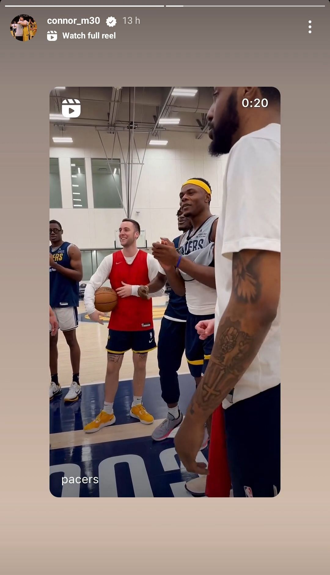 Connor McCaffery shared a video of the Pacers&#039; wishes for Johnson