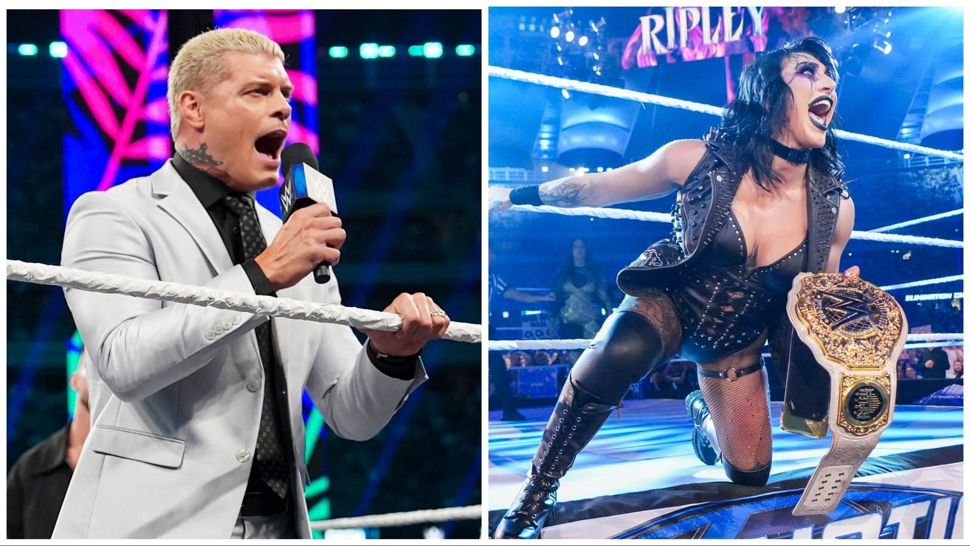 Cody Rhodes and Rhea Ripley appear at WWE Elimination Chamber in Austraia