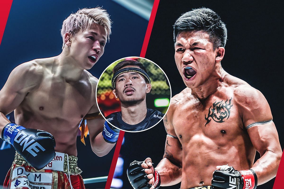 Superlek (C) said he is open to rematches against Rodtang (R) and Takeru (L). -- Photo by ONE Championship