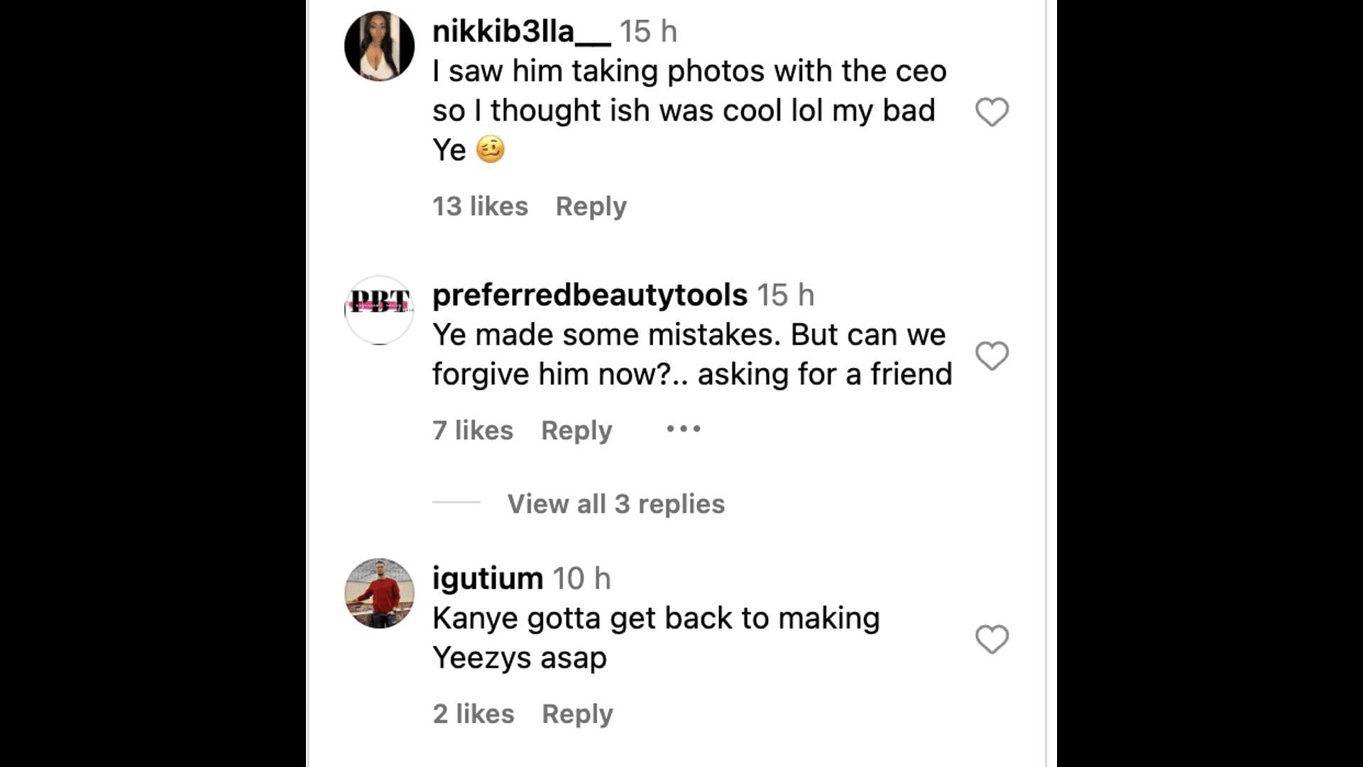 Social media users react as Ye blames Adidas for selling fake Yeezys: Details explored. (Image via @theshaderoom/ Instagram)